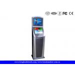 Silm Two Displays Floor Standing Touch Screen Kiosk For Self Service / Advertising Mall for sale