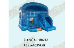 China Small Bouncy Castle Blue Great Wall kids Fun Park Inflatable supplier