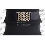 Wide Black Womens Stretch Belts Gold Hollowed Buckle Available 5.1cm Width for sale