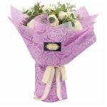 Waterproof Embossed Polyester Florist Wrapping Paper Roll Big Rose Pattern 60cm for sale