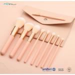 9pcs Plastic Handle Orange Makeup Brush Set With Poly Bag
