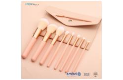 China 9pcs Plastic Handle Orange Makeup Brush Set With Poly Bag supplier