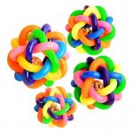 Extra Large Dog Ball Colorful Bell Ball Dog Toys Bite Resistant Molar Elastic Ball Sound Rainbow Ball for sale