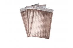 China 4x6 Self Adhesive Metallic Bubble Mailers Rose Gold Envelope supplier
