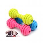 Colorful Bone Shape TPR Pet Dog Toy Suitable for All Seasons Barbell Dog Chew Toy for sale