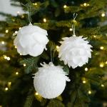White Petal Christmas Ball Christmas Atmosphere Decoration for sale