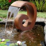 Anti Corrosive Corten Steel Water Feature 200mm Round Water Fountain for sale