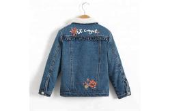 China Embroidery Designs Kids Denim Clothes , Lovely Winter Girls Jeans Coat supplier