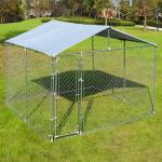 Waterproof Heavy Duty Dog Kennel With Roof 8 X 4 X 6ft Black Animal Plastic Tray for sale