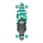 Dusters California Skateboards Channel Dragonfly Teal Camo Longboard Complete Skateboard - 9 x 34 for sale