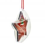 Christmas Heart Circle Star Plastic Ornament Balls Sublimation MDF Hanging for sale