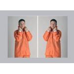 Elastic Cuff Orange Disposable Coveralls , Chemical Protective Coveralls OEM for sale