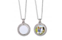 China Custom Reversible Photo Pendant Blanks Double Sided Sublimation Necklace Photo Jewelry supplier
