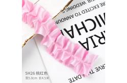 China 4.0cm*4.5m Wrinkled Edge Polyester Ribbon For Flower Packing supplier