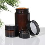 Transparent Amber Frosted Glass Cream Jars For Cosmetic 30g 1oz for sale