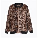 Leopard Printed Ladies Stylish Coats Anti Shrink Thick Long Sleeve Simple Design for sale