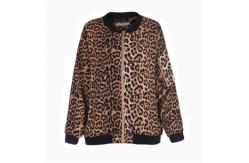 China Leopard Printed Ladies Stylish Coats Anti Shrink Thick Long Sleeve Simple Design supplier