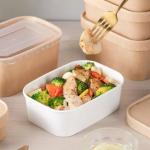 48oz Biodegradable Brown Fast Food Paper Bowls Custom Recyclable Disposable Kraft White Paper Salad Bowls for sale