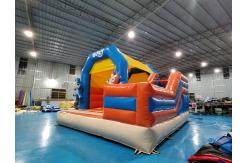 China Puncture Resistant Childrens Bouncy Castle With Slide Dogs Cartoon Theme supplier