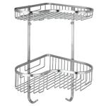 OEM ODM  Bathroom Storage Baskets Wall Mounting 2 Tier Shower Basket for sale
