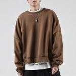 Drop Shoulder French Terry Cotton Blank Plain Mens Oversized Crewneck Sweatshirts for sale