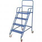 6M Movable RAL Powder Coated 4 Step Steel Ladders for sale