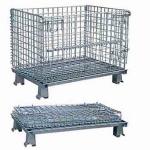 Automotive Parts Space Saving Collapsible Wire Container Galvanized Surface for sale