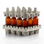 Wine Glass Bottle Moulded Pulp Packaging Molded Pulp Trays ISO14001 for sale