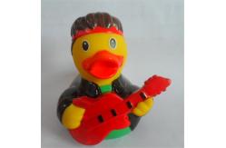 China Guitar Player Character Rubber Duck Bath Toys , Rubber Duckies That Float Upright  supplier