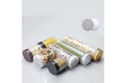 China 55mm Clear Round Plastic Storage Jars With Aluminum Lids Explosion Proof supplier