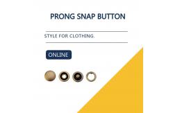 China Capped Prong Snap Button For Denim Shirts & Blouses , Brass Engraved Bulk Buttons supplier