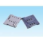 Push Stubborn Type Small Electrical Connectors , SIM Smart Card Connector 6 Pin for sale