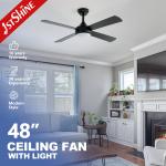 Black Finish ODM Size 3 Color LED Dimmable Ceiling Fan with 110-240V/50Hz-60Hz Input for sale