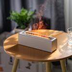 HOMEFISH Flame Simulation Humidifier Large Capacity Desktop Aromatherapy Diffuser With Atmosphere Light for Bedroom for sale