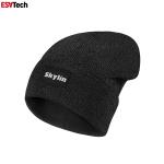 Fluorescent Running Hat High Visibility Knit Reflective Patch Beanie