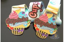 China Virture Running 5k Marathon Metal Die Casting Medals Smooth Back With Sublimated Ribbon supplier