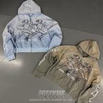 Custom Grams Vintage Distressed Gray Hoodie Heavyweight OEM ODM  Service for sale