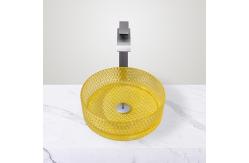 China Cylinder Glass Wash Basin Unit With Center Drain Location Countertop Sinks supplier