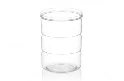 China Heat Protection Clear Plastic Cylinder PET Easy Open Lid Canned Package supplier