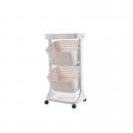 360 Degree Two Tier Laundry Trolley Plastic Laundry Hamper