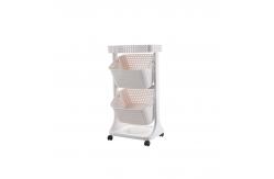 China 360 Degree Two Tier Laundry Trolley Plastic Laundry Hamper supplier