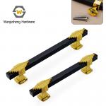 Black Fluted Aluminum Cabinet Pull Handle Gold Decor Plastic Base Drawer Bar Pull for Wardrobe Kitchen Cabinet Door for sale