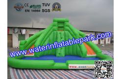 China CE / UI Green Bouncy Inflatable Slide Water Jumper With Swimming Pool supplier