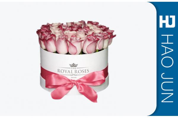 Flower Bouquet Delivery Boxes , Recyclable White Flower Boxes Custom Design