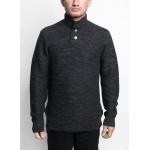 Marl Texture Knit Pullover Sweater 100 Percent Cotton Material With Button