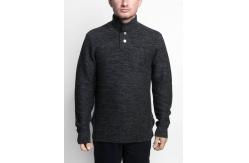 China Marl Texture Knit Pullover Sweater 100 Percent Cotton Material With Button supplier