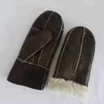 Manufacturer customized shearling sheepskin double face mitten gloves for sale