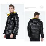 Material Oil Repellent Down Coat Black Windproof Jacket 46-54 Size