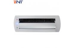 China Silver  Aluminum Alloy Table  Flip Up Hidden Outlet With  2* Universal Power supplier