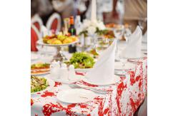 China Customized Disposable LDPE Bloody Handprint Tablecloth For Halloween supplier
